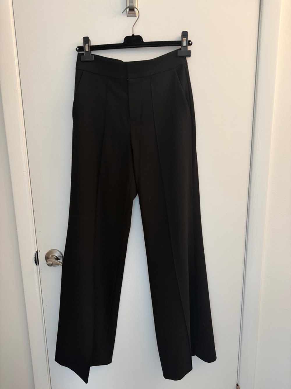 Alice + Olivia Black High-Rise Wide-Leg Trousers